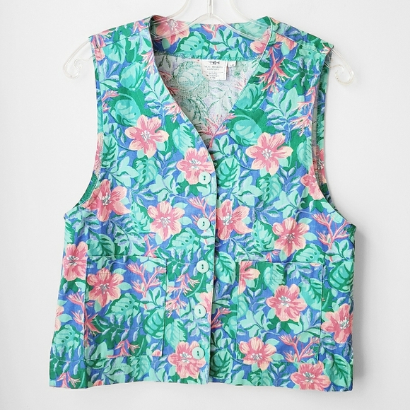 Vintage Tikal Trading Company Floral Cotton Vest - Picture 12 of 12